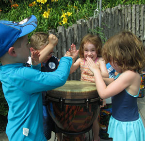 Kids playing the drums