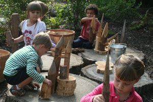 kids building a castle
