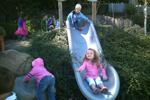 kids on slide