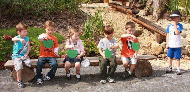 kids on bench playing